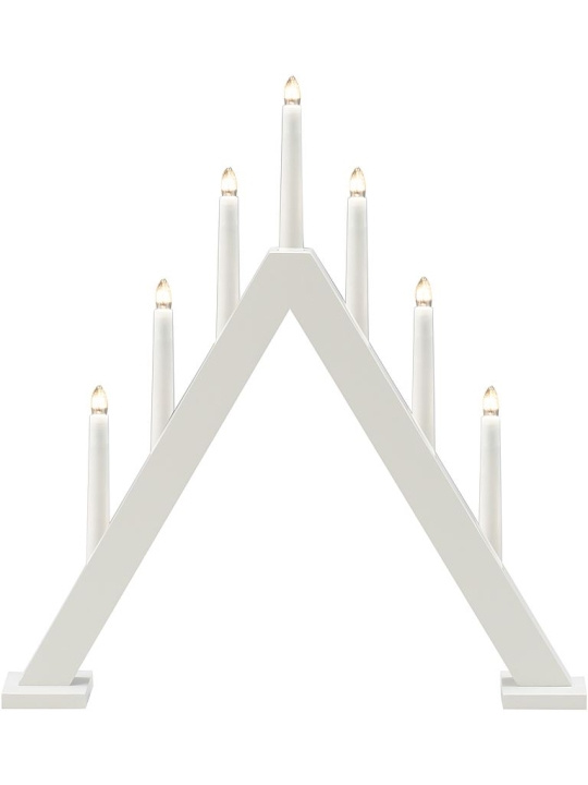 Konstsmide Elljusstake 7-arm 3931-205 7 ljus trä vit Konstsmide i gruppen HEMELEKTRONIK / Belysning / Julbelysning hos TP E-commerce Nordic AB (D46039)