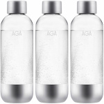 3-pack AGA AQVIA Stål 1L, PET-flaska