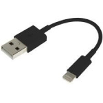 Lightning-kabel till USB, 11cm, svart Lightning-kabel till USB, 11cm, svart