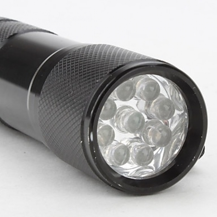 9 LED UV-ficklampa, 405nm (Svart)