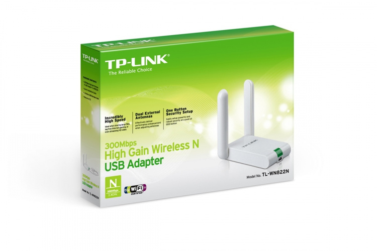 TP-Link, Trådlöst nätverkskort, USB 2.0, 300Mbps, 802.11n (TL-WN822N)
