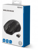 DELTACO trådlös optisk mus, 1600 DPI (MS-776)