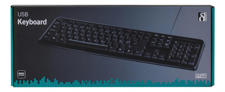 DELTACO tangentbord, nordisk layout, USB, svart (TB-53) DELTACO tangentbord, nordisk layout, USB, svart (TB-53)