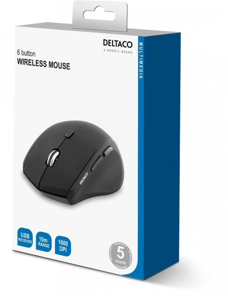 DELTACO trådlös optisk mus, 1600 dpi, USB (MS-805) DELTACO trådlös optisk mus, 1600 dpi, USB (MS-805)