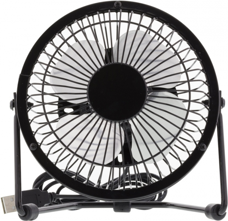 Deltaco USB fan, 10cm, table model, 1x USB Type A ma, black