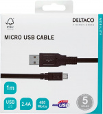 DELTACO USB 2.0 kabel till Micro-USB kabel, 1m (MICRO-101) DELTACO USB 2.0 kabel till Micro-USB kabel, 1m (MICRO-101)