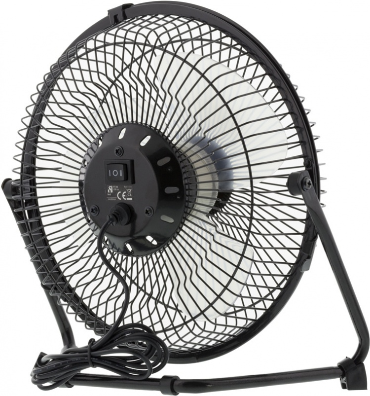 Deltaco USB fan, 18cm, table model, 1x USB Type A ma, black