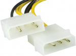 DELTACO adapterkabel 2x4-pin till 6-pin PCI-Express, 25cm (SSI-45)