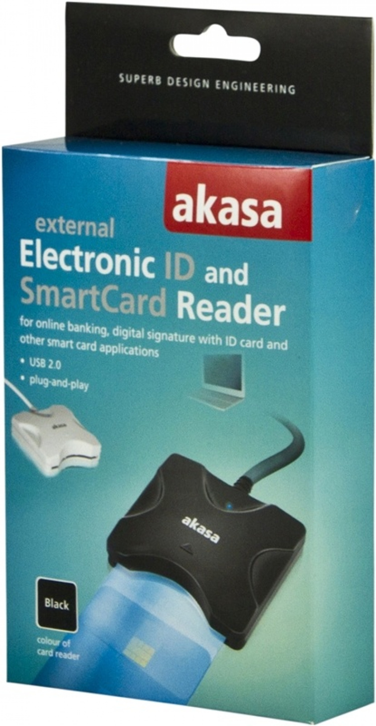 Akasa extern SmartCard-läsare, svart (AK-CR-03BKV2) Akasa extern SmartCard-läsare, svart (AK-CR-03BKV2)