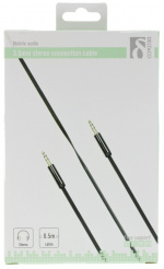 DELTACO ljudkabel, 3,5mm hane till 3,5mm hane, 0,5m, svart (AUD-100)