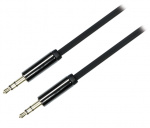DELTACO ljudkabel, 3,5mm hane till 3,5mm hane, 1m, svart (AUD-101)