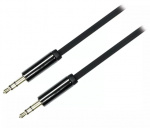 DELTACO ljudkabel, 3,5mm hane till 3,5mm hane, 1m, svart (AUD-101)