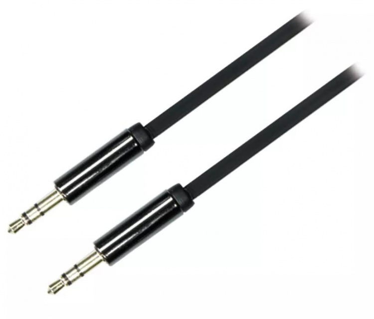 DELTACO ljudkabel, 3,5mm hane till 3,5mm hane, 1m, svart (AUD-101)