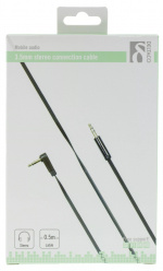 DELTACO ljudkabel, Vinklad 3,5mm hane till 3,5mm hane, 0,5m, svart (AUD-120) DELTACO ljudkabel, Vinklad 3,5mm hane till 3,5mm hane, 0,5m, svart (AUD-120)