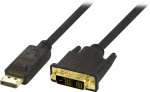DELTACO DisplayPort till DVI monitorkabel, 20-pin ha - ha 1 m (DP-2010) DELTACO DisplayPort till DVI monitorkabel, 20-pin ha - ha 1 m (DP-2010)
