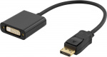 DELTACO DisplayPort till DVI-D singlelink adapter, 0,17m, ha - ho, sva