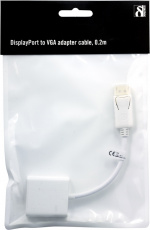 DELTACO DisplayPort till VGA 20-p ha - 15-p ho, 0,2m, vit (DP-VGA8)