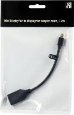 DELTACO Mini DisplayPort ha till DisplayPort ho, 0,15m, svart (MDP-DP1) DELTACO Mini DisplayPort ha till DisplayPort ho, 0,15m, svart (MDP-DP1)