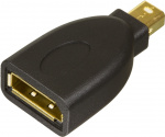 DELTACO Mini DisplayPort ha till DisplayPort ho, svart (MDP-DP)