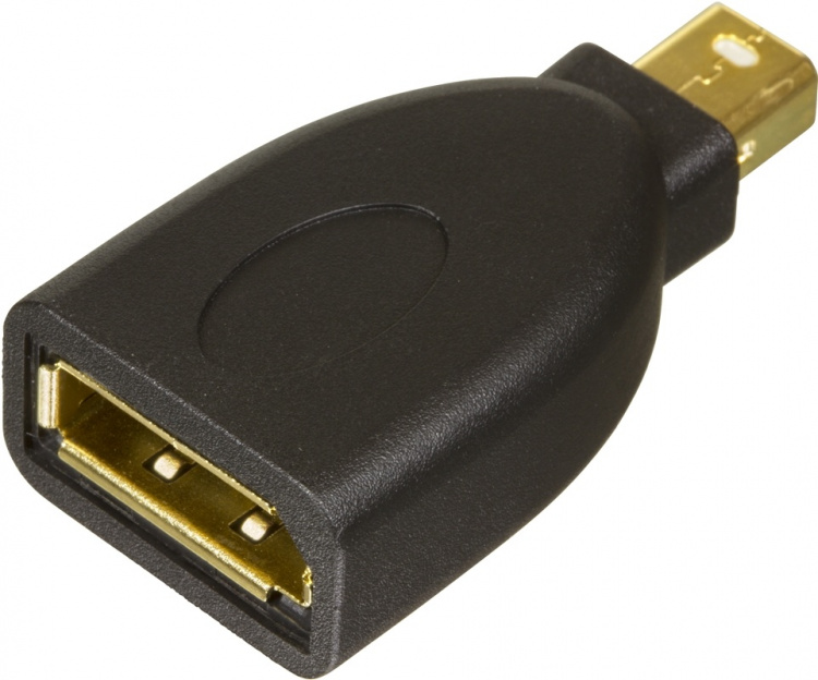 DELTACO Mini DisplayPort ha till DisplayPort ho, svart (MDP-DP)