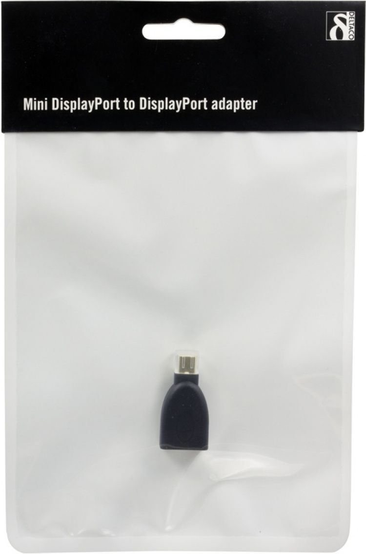 DELTACO Mini DisplayPort ha till DisplayPort ho, svart (MDP-DP)