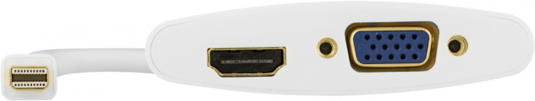 DELTACO mini DisplayPort till HDMI och VGA-adapter, 0,25m, vit (DP-HDMIVGA1-K)