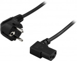 DELTACO apparatkabel, PC & vägg, vinklad CEE 7/7 - vinklad IEC C13, 5m