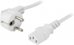 DELTACO apparatkabel, vinklad CEE 7/7 - rak IEC C13, 0,2m, vit (DEL-109V-20) DELTACO apparatkabel, vinklad CEE 7/7 - rak IEC C13, 0,2m, vit (DEL-109V-20)