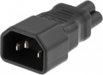DELTACO Srömadapter, IEC 60320 C14 till IEC 60320 C5, 250V/2,5A, svart