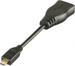 DELTACO HDMI High Speed adapter, Micro HDMI ha - HDMI ho, 0,1m, svart (HDMI-24B)