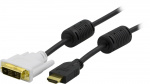 DELTACO HDMI till DVI kabel, 19-pin-DVI- D Single Link, 0,5m, svart (HDMI-109)