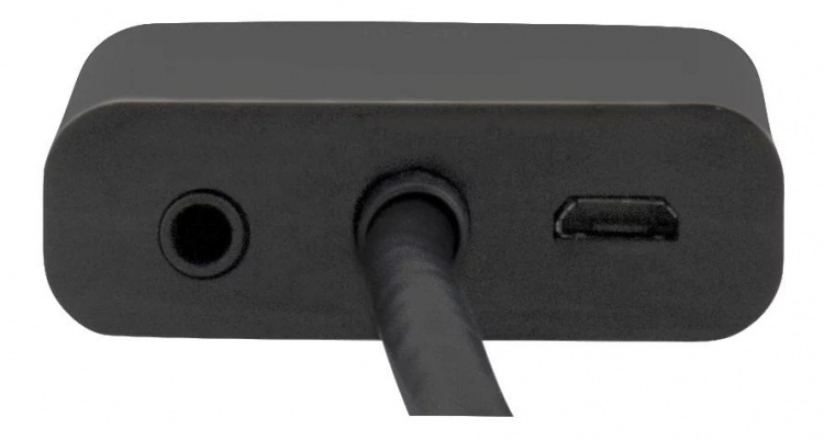 DELTACO HDMI till VGA-adapter, 19-pin ha - 15-pin+3,5mm, 0,2m, svart (HDMI-VGA7)
