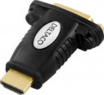 DELTACO HDMI-adapter, HDMI 19-pin hane till DVI-D hona, guldpläterad (HDMI-10)