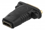 DELTACO HDMI-adapter, HDMI 19-pin hona till DVI-D hona, guldpläterad (HDMI-10A)