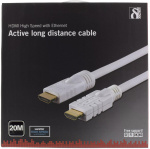 DELTACO HDMI-kabel, aktiv, ha-ha, 1080p, v1.4, 20m, vit (HDMI-1201)