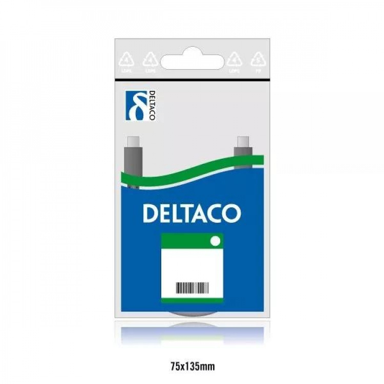 DELTACO U/UTP Cat5e patchkabel 1m, vit (V1-TP)
