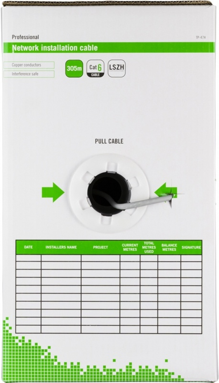 DELTACO LSZH UTP installationskabel, Cat6, 305m, grå (TP-47H) DELTACO LSZH UTP installationskabel, Cat6, 305m, grå (TP-47H)