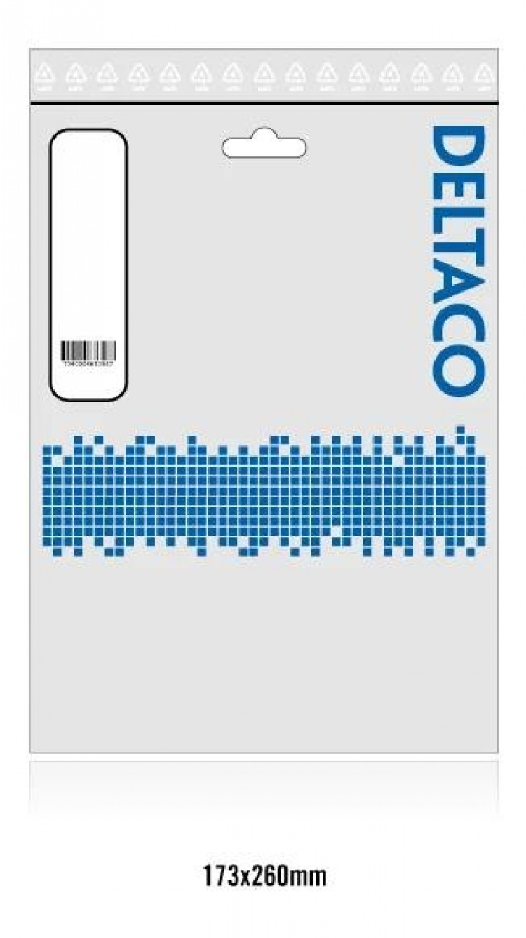 DELTACO S/FTP Cat6 patchkabel, LSZH, 0,5m, grå (SFTP-60H)