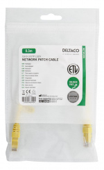 DELTACO U/UTP Cat6 patchkabel 0,3m, gul (TP-603GL) DELTACO U/UTP Cat6 patchkabel 0,3m, gul (TP-603GL)