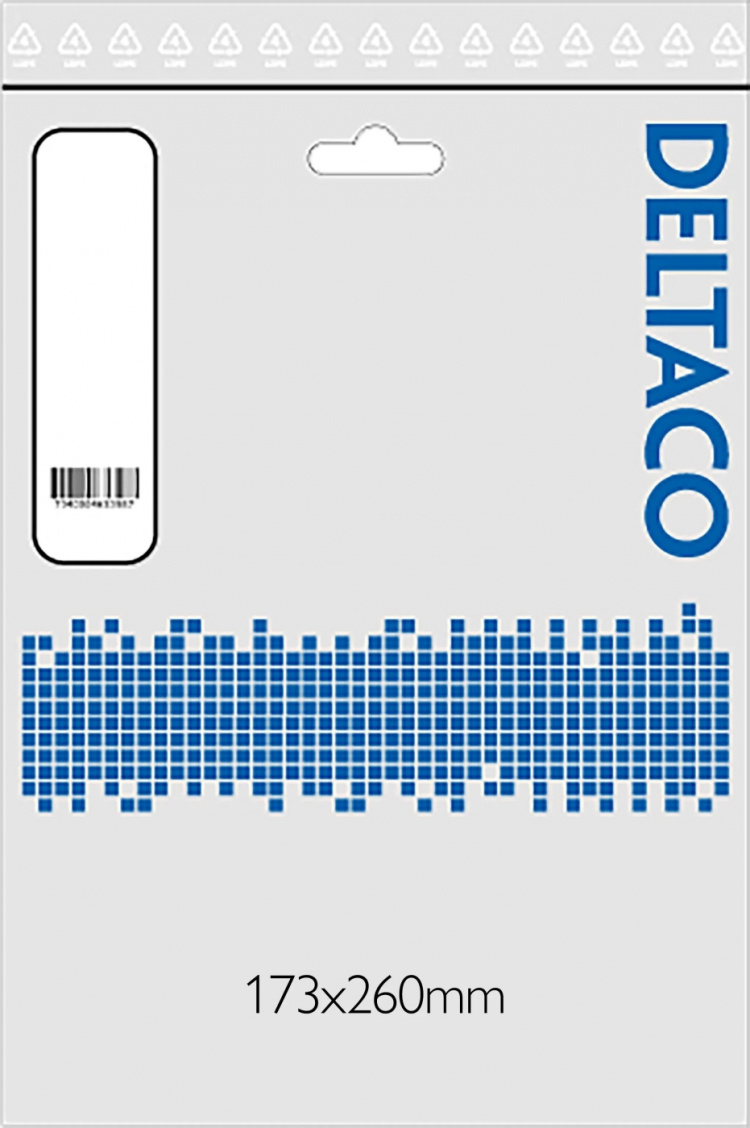 DELTACO U/UTP Cat6 patchkabel,flat,10m,vit (TP-610V-FL)