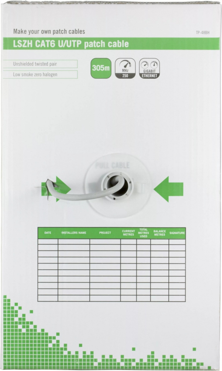 DELTACO UTP patchkabel, LSZH, Cat6, 305m, box (TP-48BH)