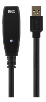 DELTACO PRIME aktiv USB 3.0-förlängningskabel, Typ A ha - ho, 2m, blå