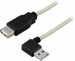 DELTACO USB 2.0 kabel Typ A hane vinklad - Typ A hona 0,2m (USB2-102A)