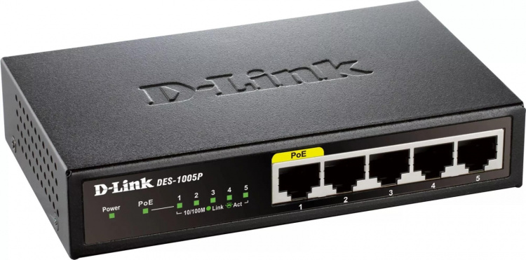 D-Link 5-Port Fast Ethernet PoE Desktop Switch (DES-1005P)