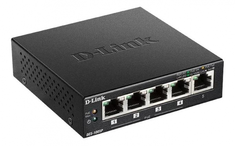 D-Link 5-Port Fast Ethernet PoE Desktop Switch (DES-1005P)