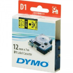 DYMO D1 märktejp standard 12mm, svart på gult, 7m rulle (S0720580)