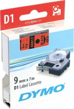 DYMO D1 märktejp standard 9mm, svart på rött, 7m rulle (40917) DYMO D1 märktejp standard 9mm, svart på rött, 7m rulle (40917)