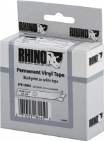 DYMO RhinoPRO märktejp perm vinyl 19mm, svart på vitt, 5.5m rulle (18445)