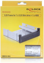 DeLOCK monteringsram för 5,25 slim + hdd i 5,25 utrymme, svart (47200)