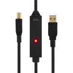 DELTACO PRIME USB 2.0 kabel Typ A hane - Typ B hane, aktiv, 5m, svart
